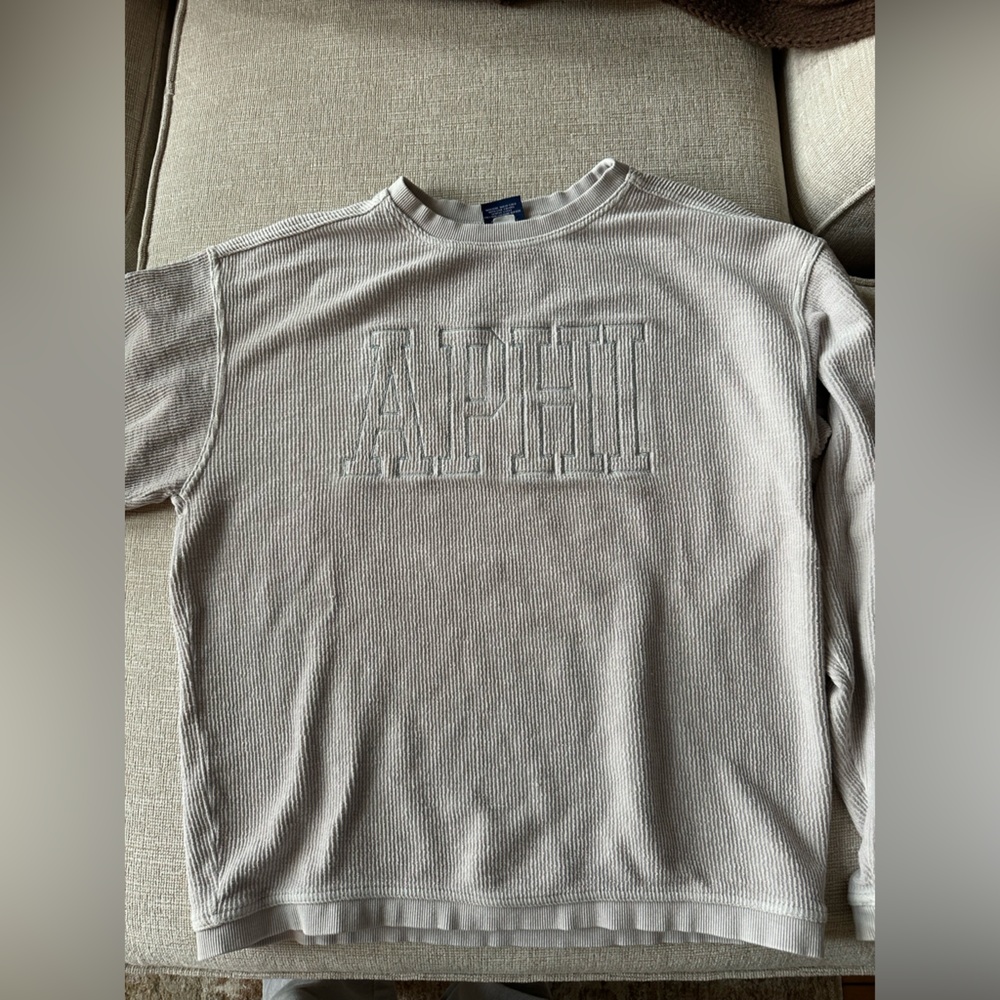 Alpha Phi Cream Ribbed Sweatshirt